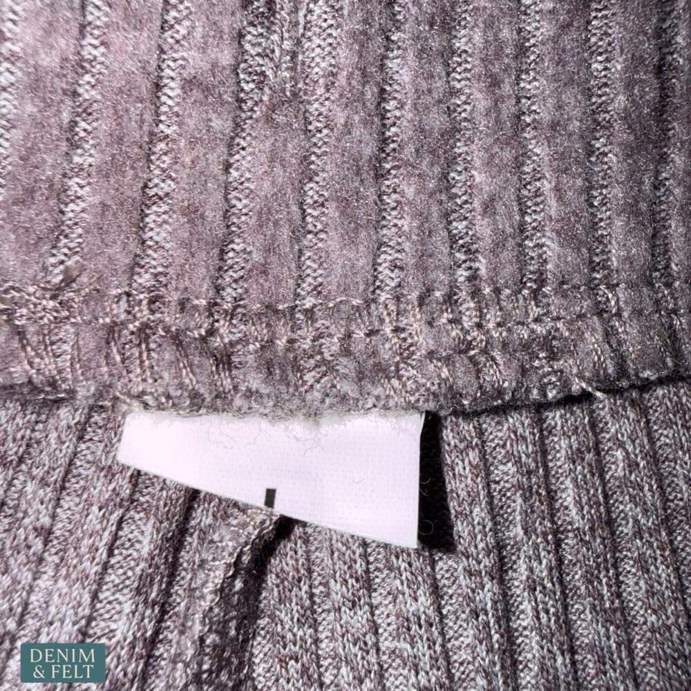 Alo Yoga Muse Ribbed Knit Sweatpants Raisinette Heather Lounge Cozy Minimal Luxe - Picture 11 of 11
